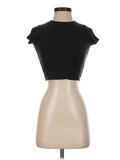 Pre-owned Tna Short Sleeve Turtleneck In Black