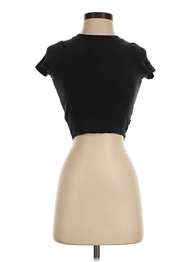 Pre-owned Tna Short Sleeve Turtleneck In Black