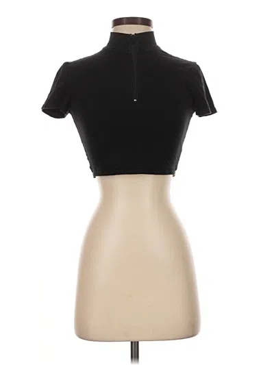 Pre-owned Tna Short Sleeve Turtleneck In Black