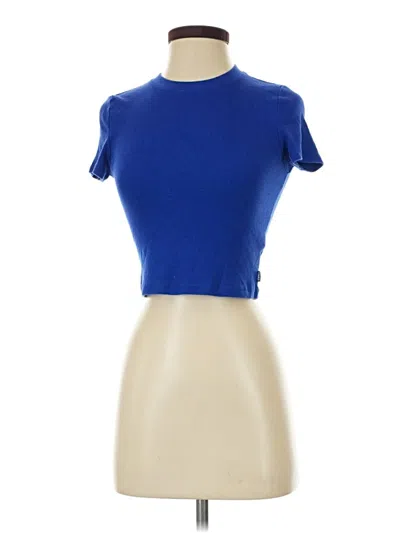 Pre-owned Tna Short Sleeve Turtleneck In Blue