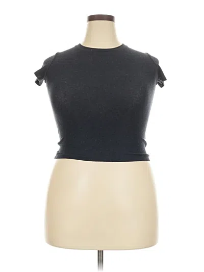 Pre-owned Tna Short Sleeve Turtleneck In Gray