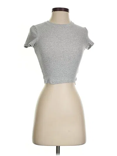Pre-owned Tna Short Sleeve Turtleneck In Gray