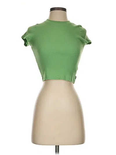 Pre-owned Tna Short Sleeve Turtleneck In Green