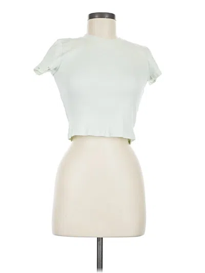 Pre-owned Tna Short Sleeve Turtleneck In Ivory