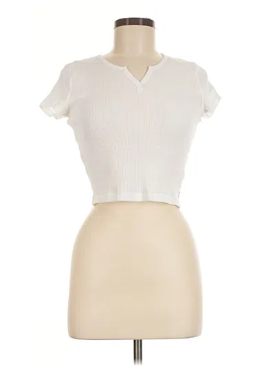 Pre-owned Tna Short Sleeve Turtleneck In Ivory