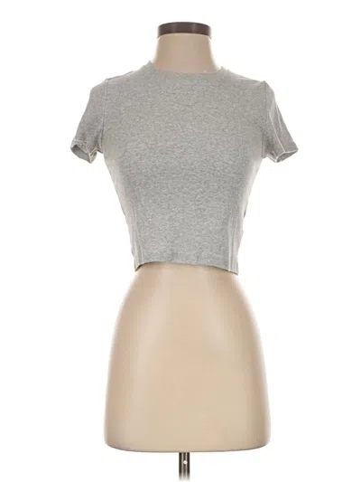 Pre-owned Tna Short Sleeve Turtleneck In Silver