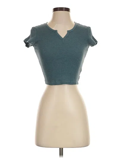 Pre-owned Tna Short Sleeve Turtleneck In Teal