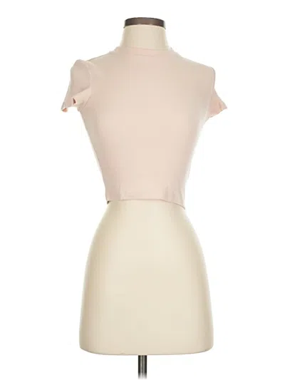 Pre-owned Tna Short Sleeve Turtleneck In White