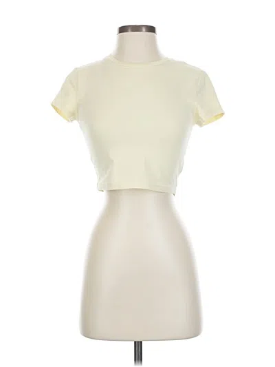 Pre-owned Tna Short Sleeve Turtleneck In White