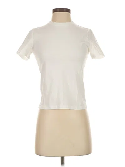 Pre-owned Tna Short Sleeve Turtleneck In White