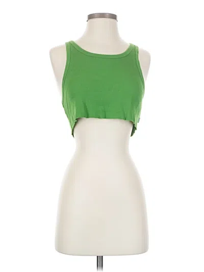Pre-owned Tna Tank Top Green Strapless Neckline Tops