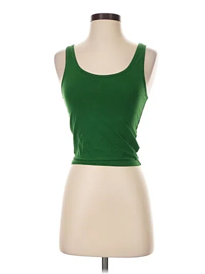 Pre-owned Tna Tank Top Green Strapless Neckline Tops