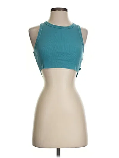 Pre-owned Tna Tank Top Teal Halter Neckline Tops
