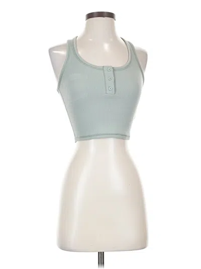 Pre-owned Tna Tank Top Teal Halter Neckline Tops In Blue