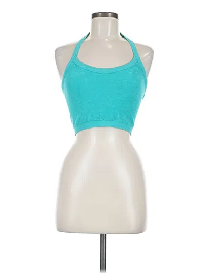 Pre-owned Tna Tank Top Teal Halter Neckline Tops In Blue