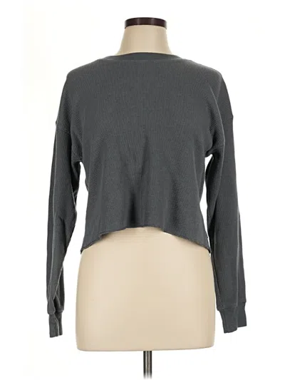 Pre-owned Tna Thermal Top Gray Keyhole Neckline Tops