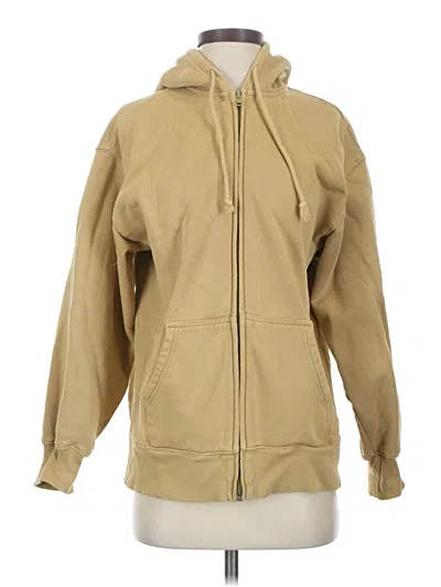 Pre-owned Tna Zip Up Hoodie In Brown