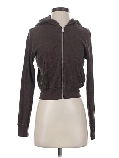 Pre-owned Tna Zip Up Hoodie In Brown