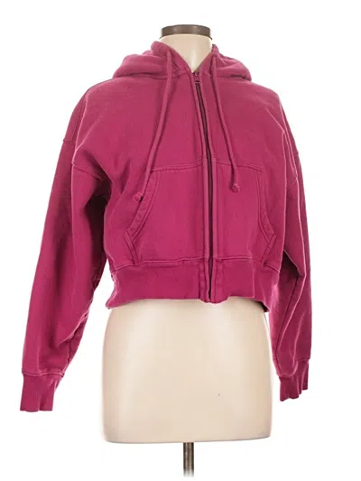 Pre-owned Tna Zip Up Hoodie In Burgundy