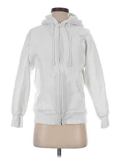Pre-owned Tna Zip Up Hoodie In White