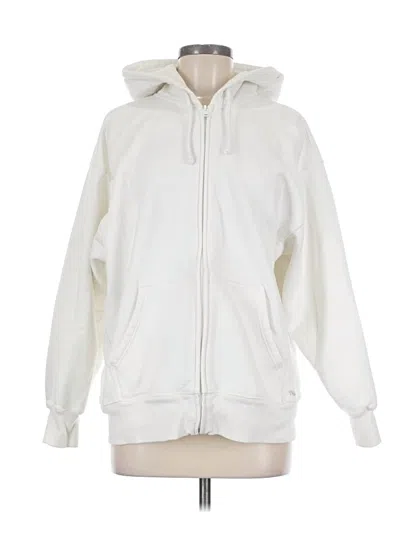 Pre-owned Tna Zip Up Hoodie In White