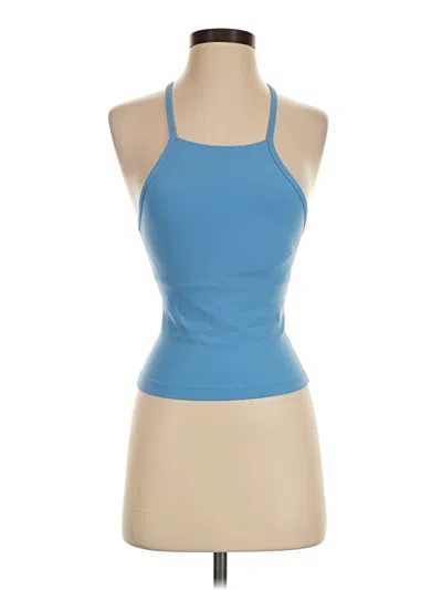 Pre-owned Tnaction Tank Top Blue Halter Neckline Tops