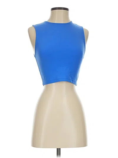 Pre-owned Tnaction Tank Top Blue Strapless Neckline Tops