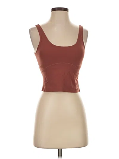Pre-owned Tnaction Tank Top Brown Strapless Neckline Tops