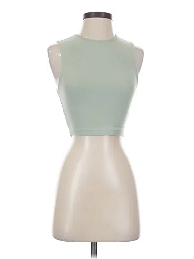 Pre-owned Tnaction Tank Top Green Halter Neckline Tops