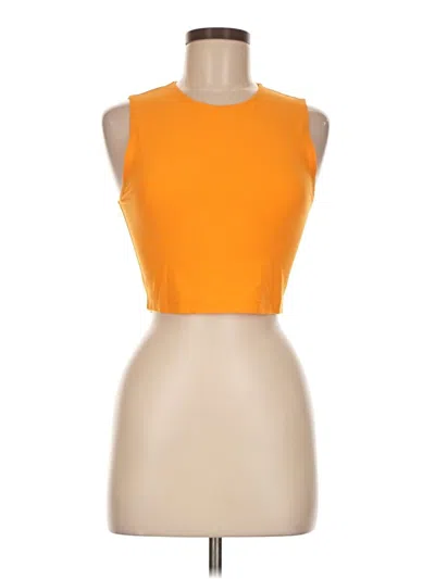 Pre-owned Tnaction Tank Top Orange Halter Neckline Tops