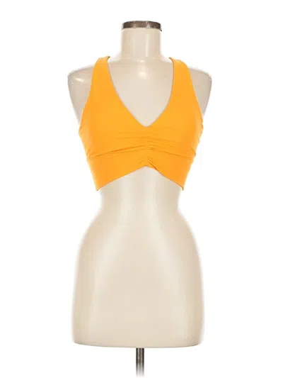 Pre-owned Tnaction Tank Top Yellow Halter Neckline Tops