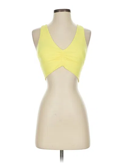 Pre-owned Tnaction Tank Top Yellow Halter Neckline Tops