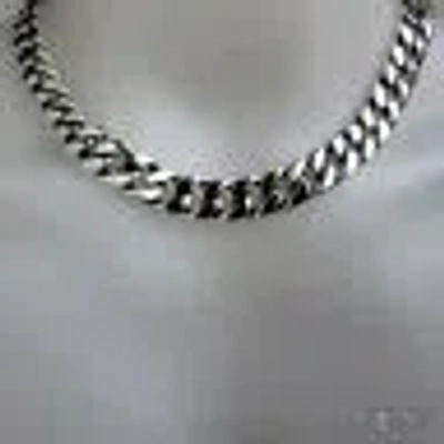 Pre-owned Tnm .925 Sterling Silver Men's Necklace Curb Links Classic Chain Sz 21"
