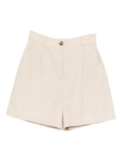 To B. By Agnès B. Canvas Shorts In White