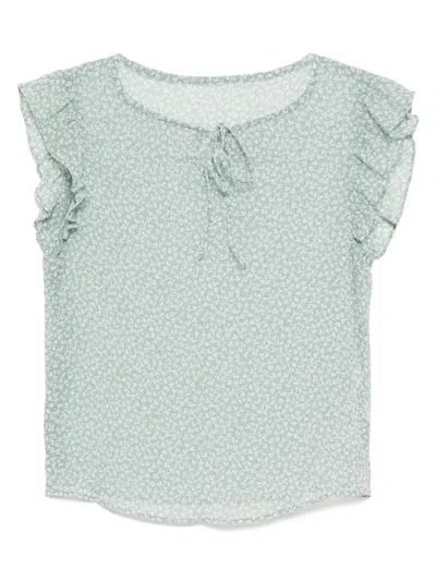 To B. By Agnès B. Clover Print Frill Blouse