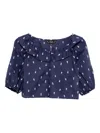 To B. By Agnès B. Floral-embroidered Blouse In Blue