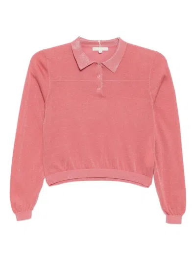 To B. By Agnès B. Knitted Polo Shirt In Pink
