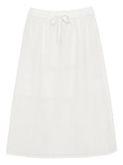 To B. By Agnès B. Optical Skirt In White
