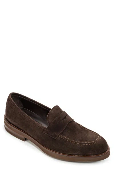 To Boot New York Brady Suede Penny Loafer In Dark Brown Suede