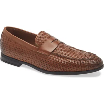 To Boot New York Higgins Woven Penny Loafer In Brown