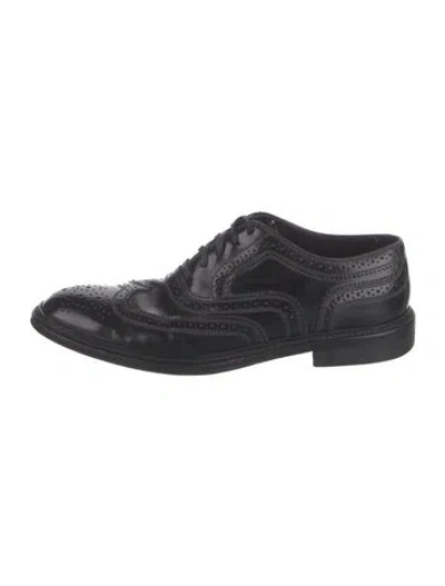 Pre-owned To Boot New York Leather Eyelet Trim Brogues In Black