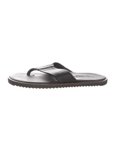 Pre-owned To Boot New York Leather Flip Flops In Brown