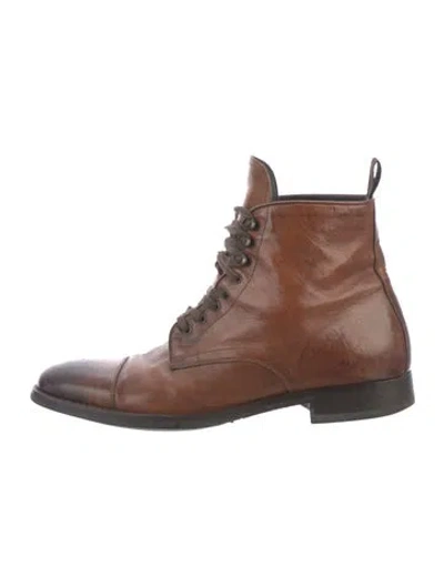 Pre-owned To Boot New York Leather Lace-up Boots In Brown