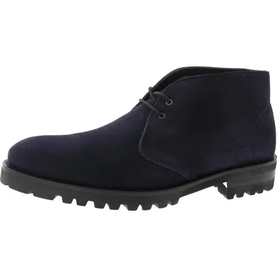 To Boot New York Mens Lace-up Leather Chukka Boots In Blue