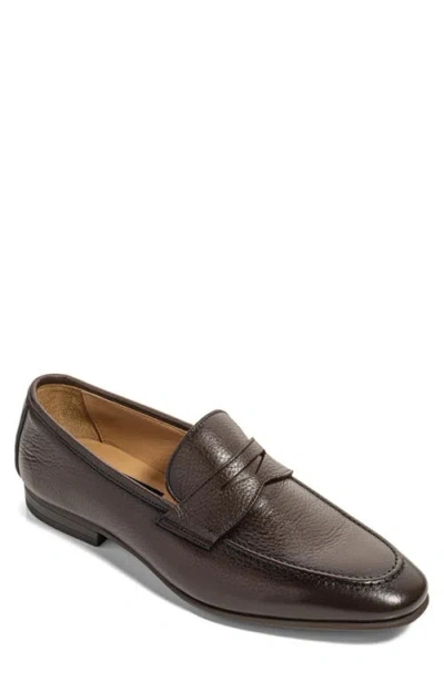 To Boot New York Merritt Pebbled Leather Penny Loafer In Brown