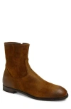 To Boot New York Nils Plain Toe Suede Zip Boot In Brown