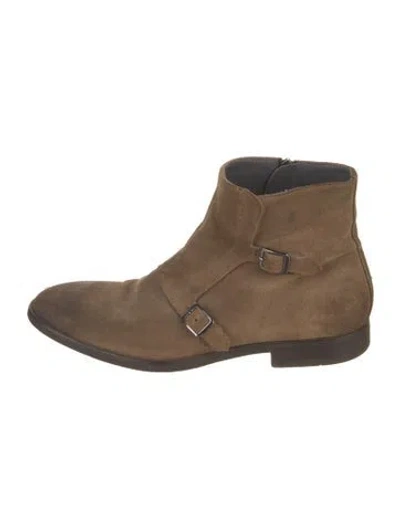 Pre-owned To Boot New York Suede Boots In Neutrals