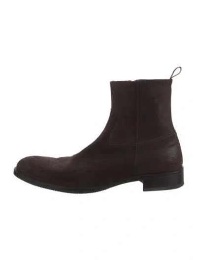 Pre-owned To Boot New York Suede Chelsea Boots In Brown