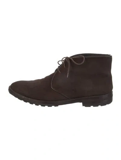 Pre-owned To Boot New York Suede Lace-up Boots In Brown