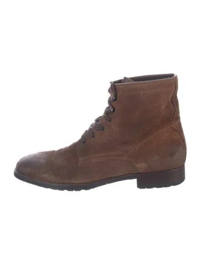 Pre-owned To Boot New York Suede Lace-up Boots In Brown